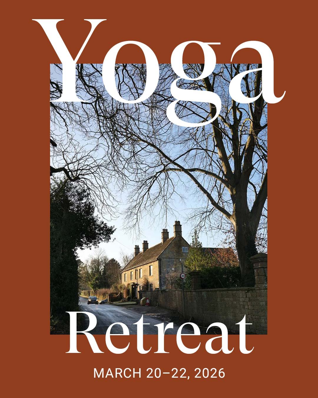A Restorative Spring Weekend with Zo&euml; Markos-Thresher
Pye Corner House | 20&ndash;22 March 2026

Join @zoemarkosthresher for a truly special restorative yoga retreat in the heart of the Cotswolds. 

Picture gentle countryside strolls, long after