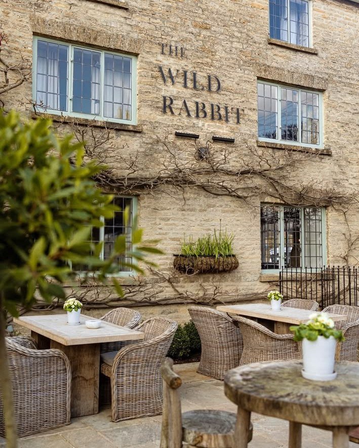 Take a beautiful 30&ndash;40 minute drive from Pye Corner House through the Cotswolds to The Wild Rabbit. One of the most loved pubs in the area and a Michelin-recognised spot known for its seasonal, farm-to-table food and countryside charm. 

Enjoy 