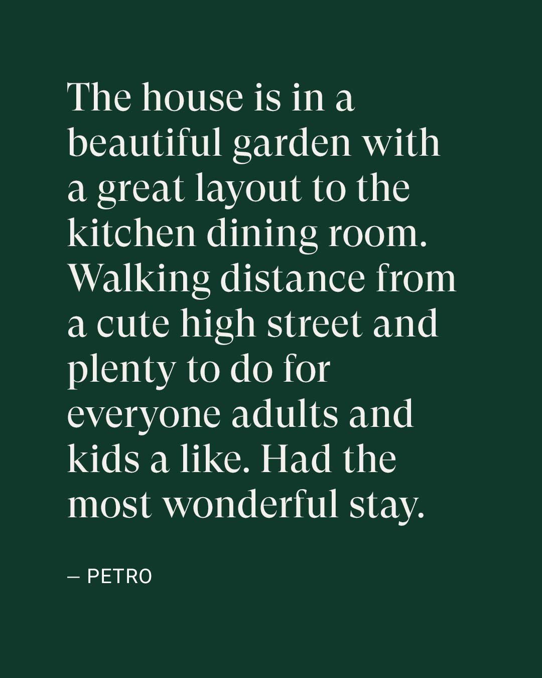 Reviews like this mean everything to us. Thank you, Petro.

If you are looking for your next Cotswold escape, we would love to welcome you to Pye Corner.

Link in bio to book.
.
.
.
.
#pyecorner #broadwaycotswolds #cotswoldholiday #cotswoldcottage #v