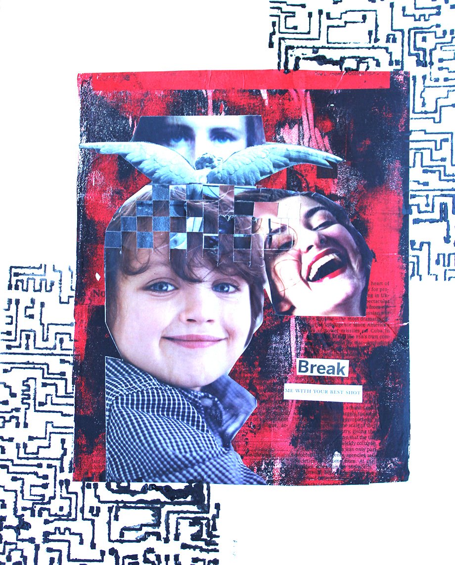 Marcel Grimard | Break me | 14" x 11" in | Mixed media on paper