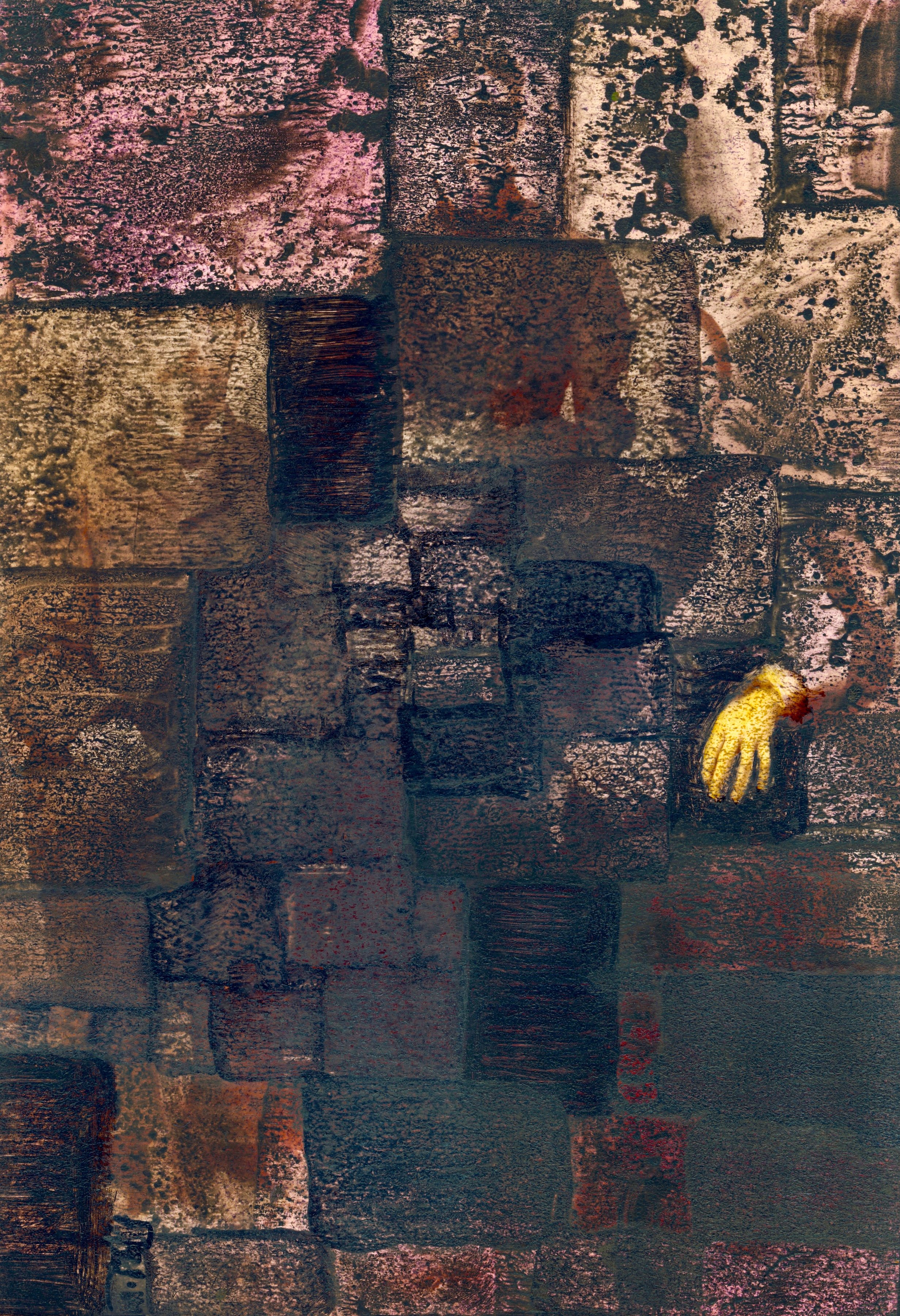 Julie Blankenship | Brickworks: Droop | 6.5" x 4.25” in | Ink and dust on found 19th century photographs