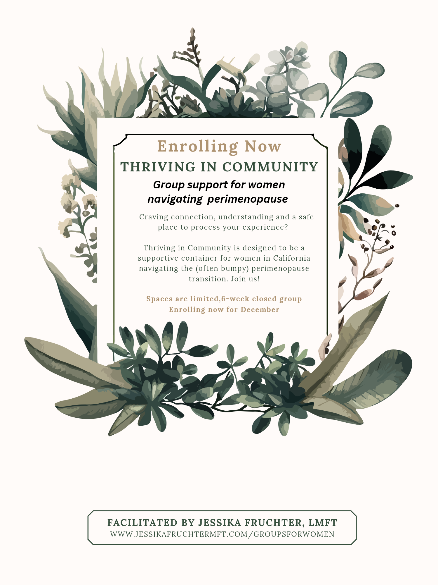 Support group for women in perimenopause in California.