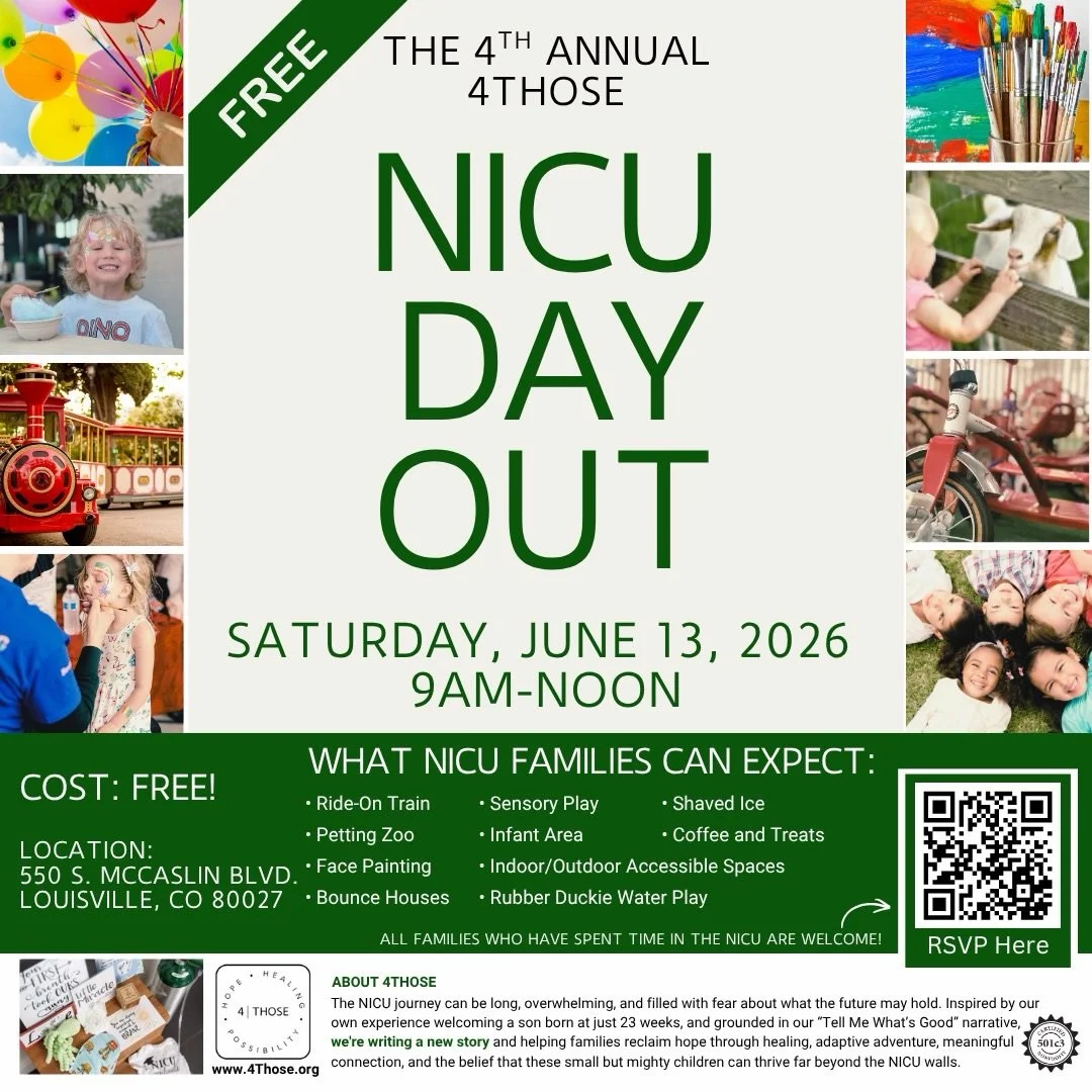 🎉 Colorado NICU Families 🎉 Join us for truly the best day ever&mdash;our annual NICU Family Day Out! 

This FREE event is for all Colorado NICU families who have traveled the journey of the NICU for any reason or any length of time. We know that ti