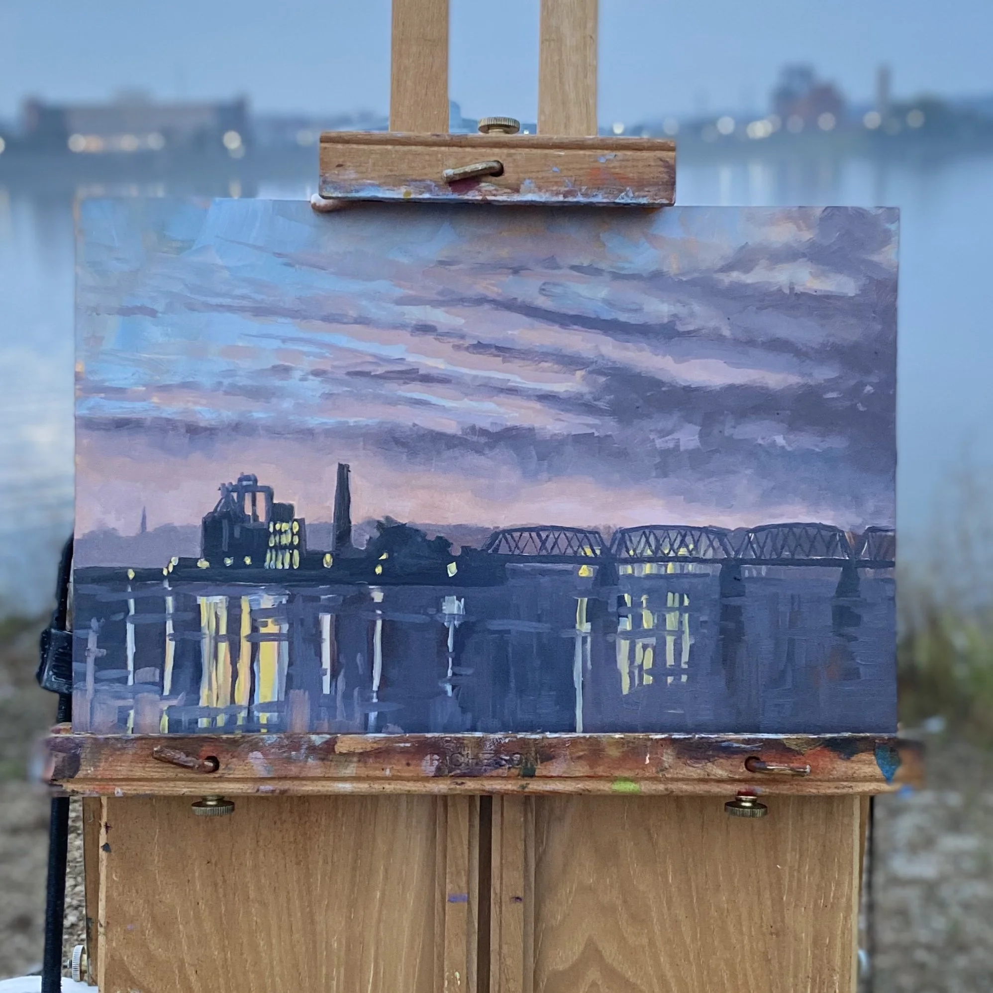 Bluff Strokes Nocturne | 11x14 | sold