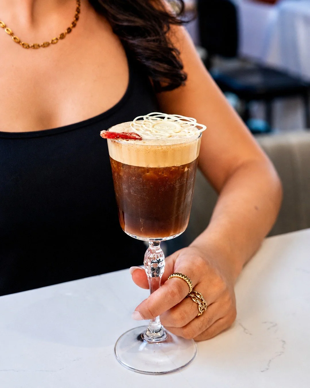 Your espresso martini just got an Italian glow-up. ⁠
⁠
Made with vanilla vodka, Galliano Espresso, fresh espresso, and topped with strawberry-rose cold foam, this cocktail is rich, smooth, and just the right amount of flirty.⁠
⁠
Sip your way into the