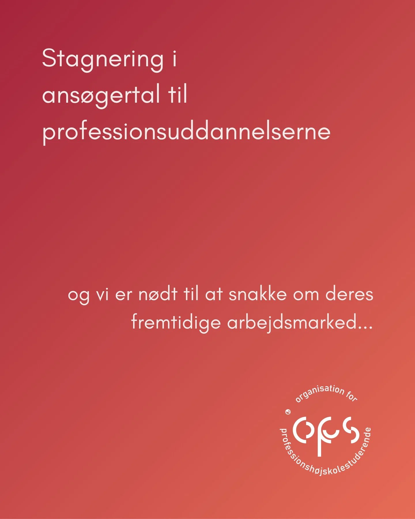 📉 Hvem skal drive vores velf&aelig;rdssamfund, n&aring;r f&aelig;rre vil uddannes til det? 

D. 5. juli var der kvote 1 frist - og desv&aelig;rre m&aring; vi konstatere, at tallene ligner dem fra 2024.

Og det er et problem. For vi mangler fagprofes