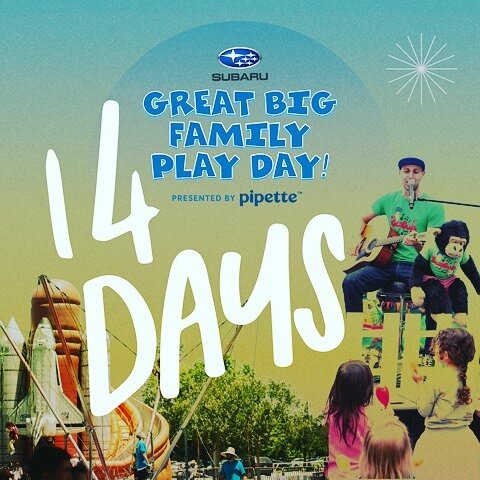 The countdown is on!  Look for many exciting announcements coming this week! Make sure to get your tickets at greatbigfamilyplayday.com #playday #greatbigfamilyplayday #familyfestival