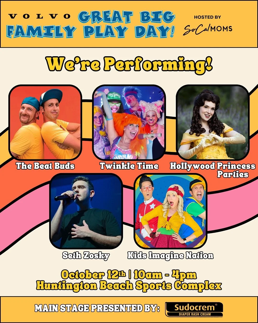 Let&rsquo;s jam ORANGE COUNTY! 🎵👩&zwj;🎤🥁 The performer lineup at @greatbigfamilyplayday (presented by @volvocarusa) is stacked with new + returning family favorites! 🎤

Get ready to sing, dance, and rock the day away! Check out our official Main