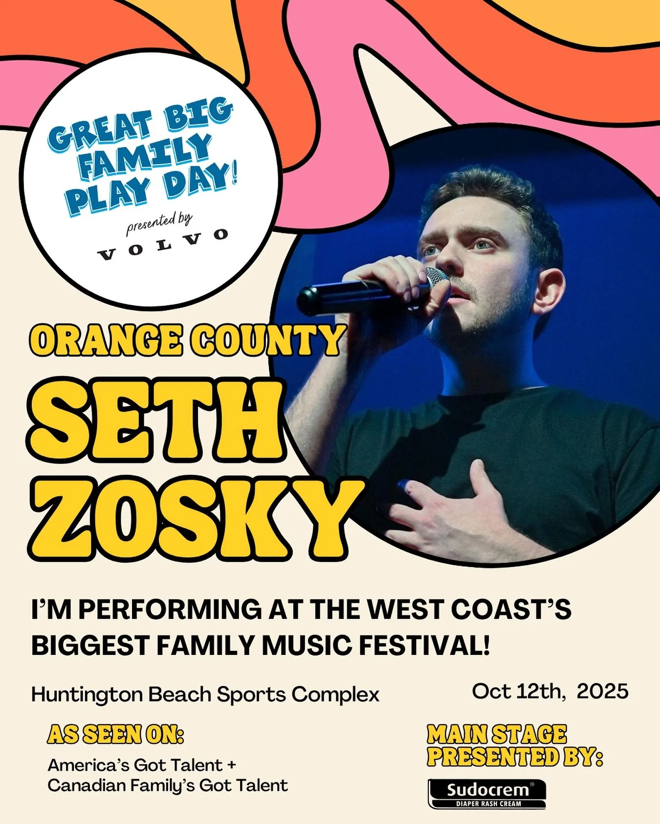 🎶 Get ready to DANCE, OC! 💥

For the first time ever at @greatbigfamilyplayday (presented by @volvocarusa), we have the incredible @sethzosky hitting the Main Stage (sponsored by @sudocremusa) for TWO epic Pop 40 dance party sets! 🎤💫

You&rsquo;v