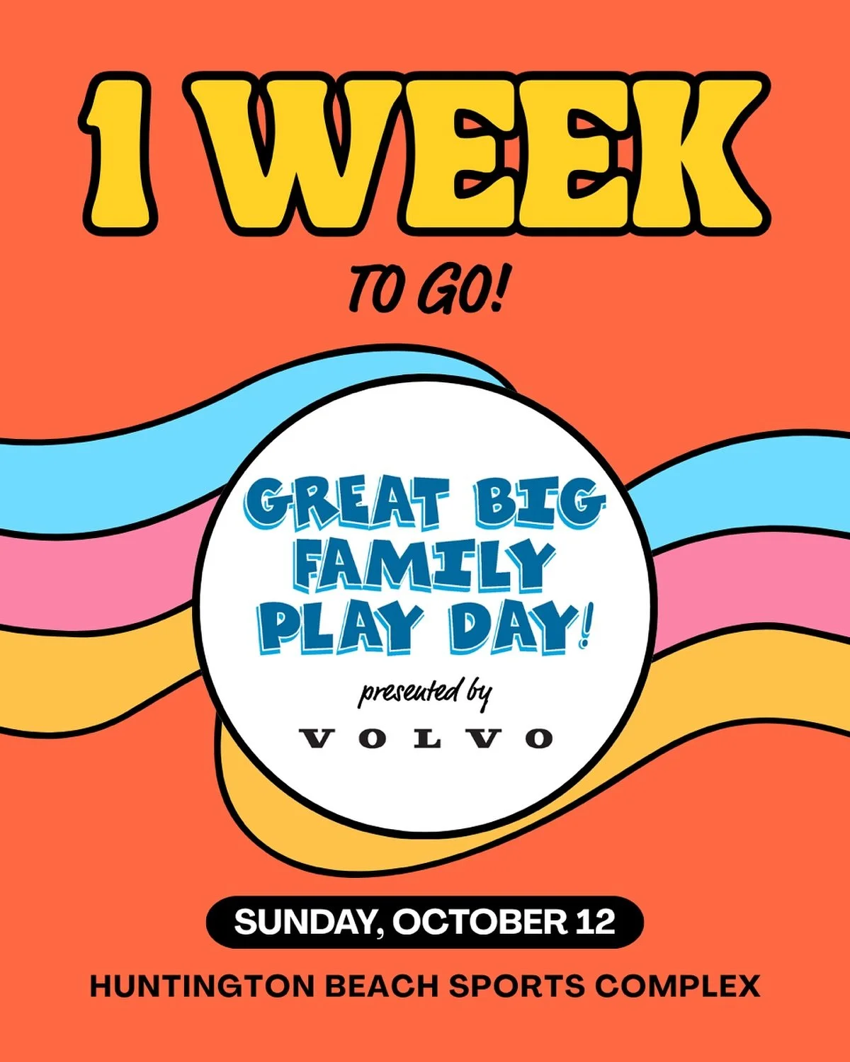 🎉 The countdown is ON! Just 1 WEEK until @greatbigfamilyplayday takes over Orange County!

Get ready for the ultimate family music festival happening Sunday, October 12th from 10am&ndash;4pm at @hbsportscomplex! ☀️🎶

It&rsquo;s the perfect way to k