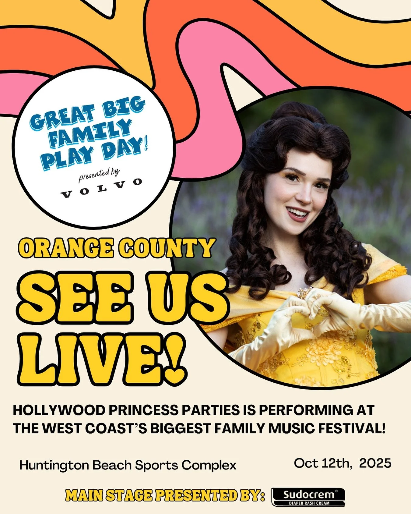 Meet + sing a long with real life princesses at @greatbigfamilyplayday (presented by @volvocarusa) in Orange County on Oct. 12h! 👑🎶

Enjoy magical meet &amp; greets and photo ops with your favorite princesses from @hollywoodprincessparties will tak