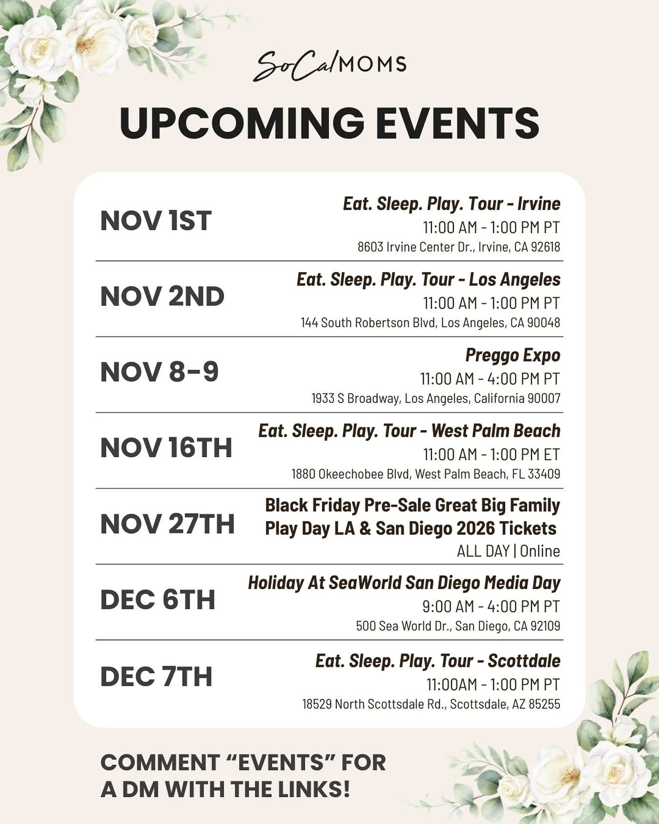 ✨ Mark your calendars, SoCal fam! 🗓️ We&rsquo;re closing out 2025 with a stacked lineup of can&rsquo;t miss family fun and well events!

From expert sessions + baby gear must haves to holiday fun + giveaways, here&rsquo;s what&rsquo;s coming up next