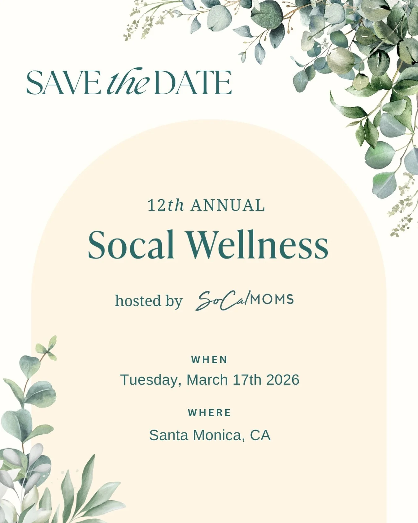 SAVE THE DATE! 🗓️ The 12th Annual SoCal Wellness Summit is coming to Santa Monica, CA on Tuesday, March 17th, 2026. 🌿

Each year, we explore hot topics in women&rsquo;s wellness and family health in a retreat like atmosphere with experiences and un
