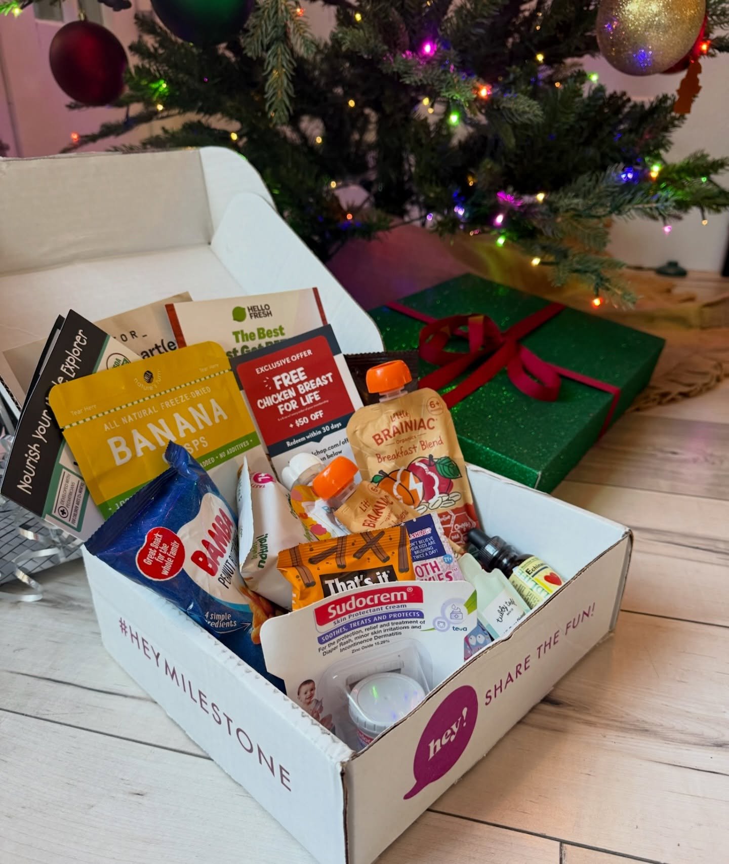There&rsquo;s still time to snag yours! 🎁✨ Our Limited Edition @hey.milestone Holiday Snack &amp; Sample Box is almost gone&hellip; and trust us, you don&rsquo;t want to hit the road without it!

Packed with baby friendly bites, toddler snacks, and 
