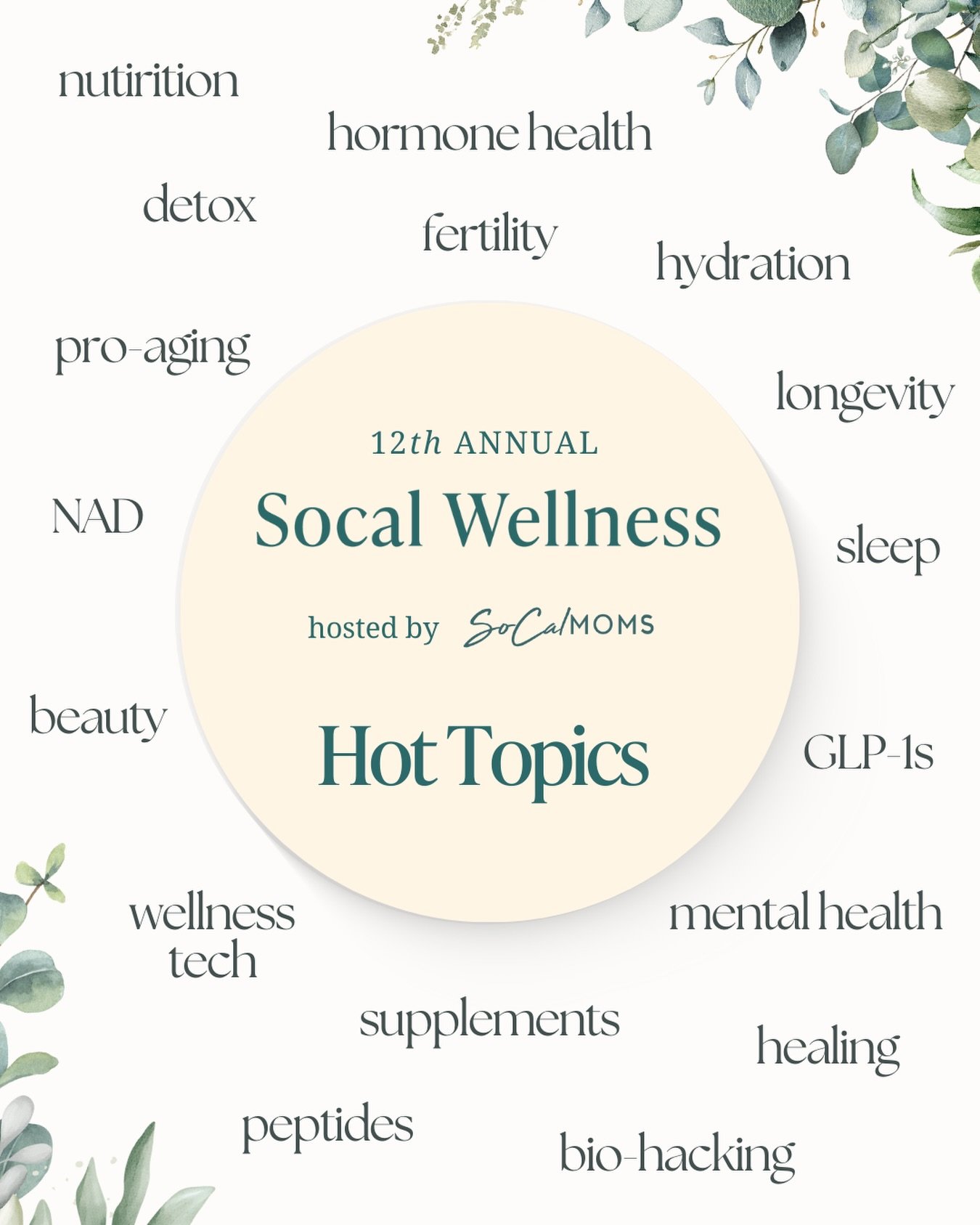 ✨ Hot topic talks loading&hellip; ✨ Here&rsquo;s your first sneak peak 👀

Our agenda is already STACKED for the 12th Annual SoCal Wellness Summit! 📣

We&rsquo;ll be covering the full range of trending topics in wellness from macro topics around nut