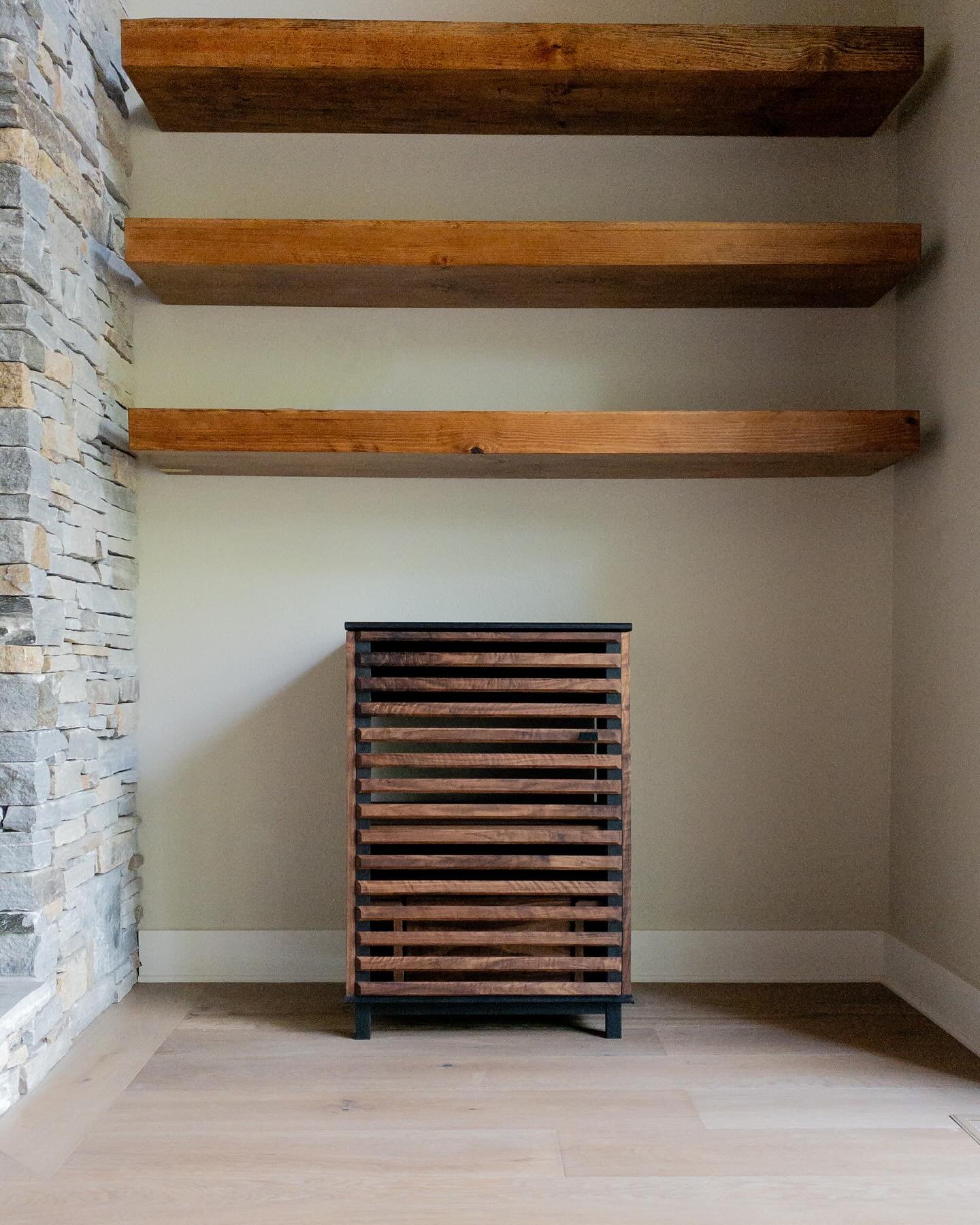 Recently delivered this bespoke audio cabinet to a wonderful client in Waynesville for their brand new forever home!

With this piece we wanted to pack in as much functionality as possible into a small footprint and draw from the custom home&rsquo;s 