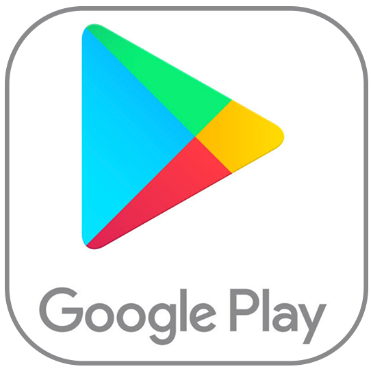 Google Play Store logo with a multicolored triangle design and the text 'Google Play' underneath.
