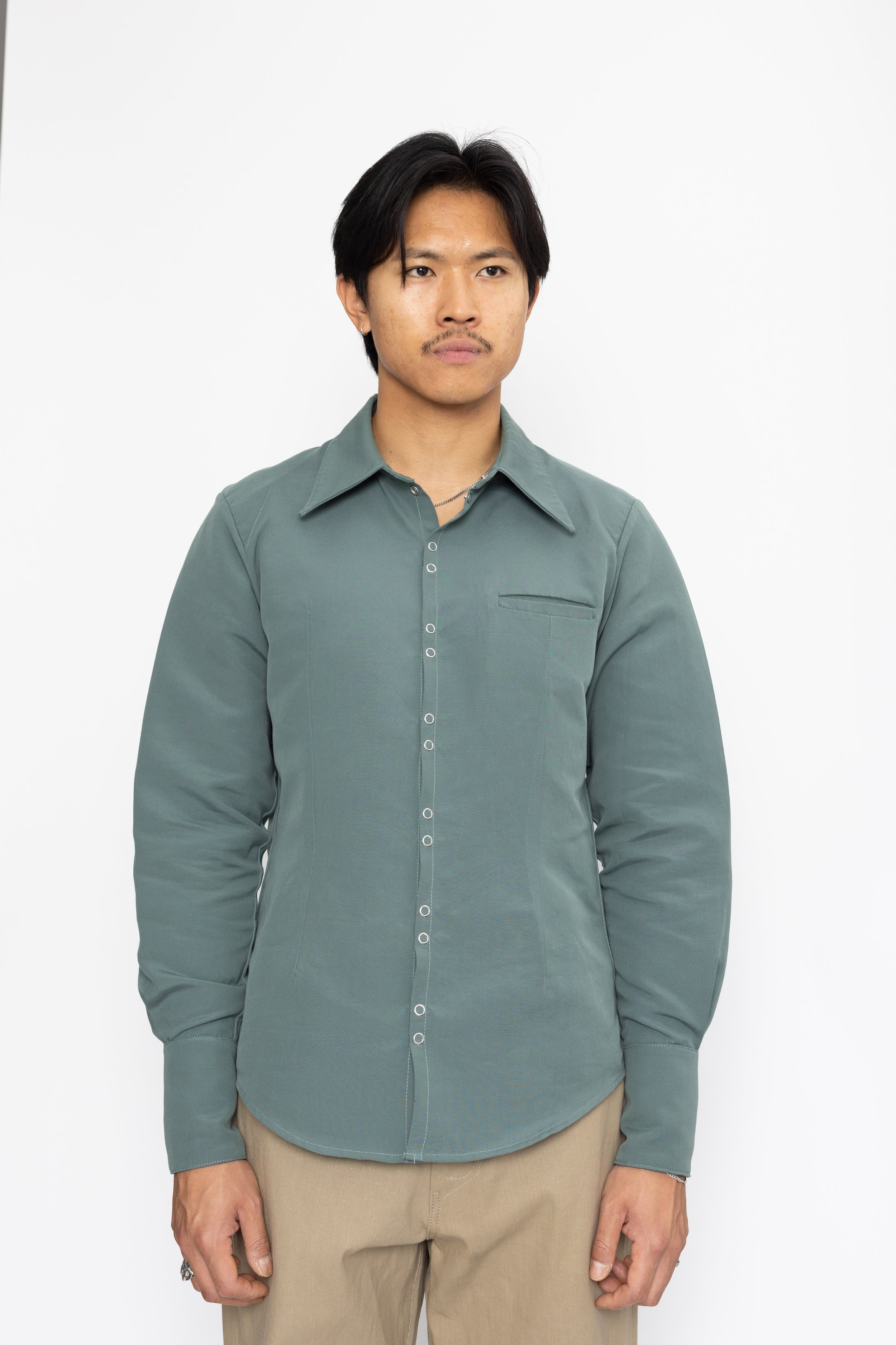 2x2 Snap Shirt in Eucalyptus Green