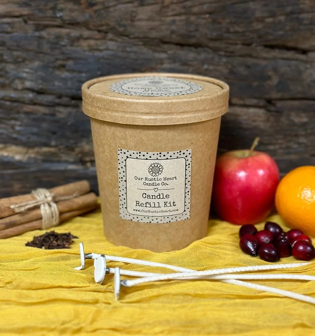 candle refills, candle refill kits, eco friendly, natural, easy, fun, refillable candles, reusable candles