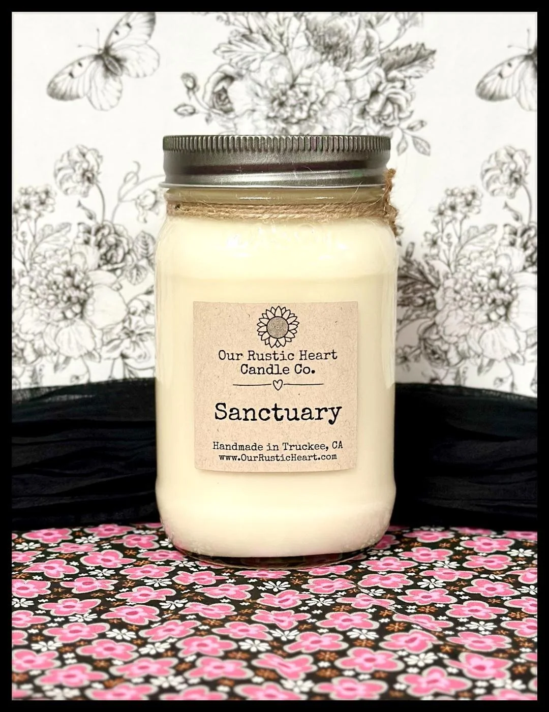 farmhouse candles, rustic candles, eco friendly candles, refillable candles, handmade candles, non toxic candles, clean burning candles, Our Rustic Heart