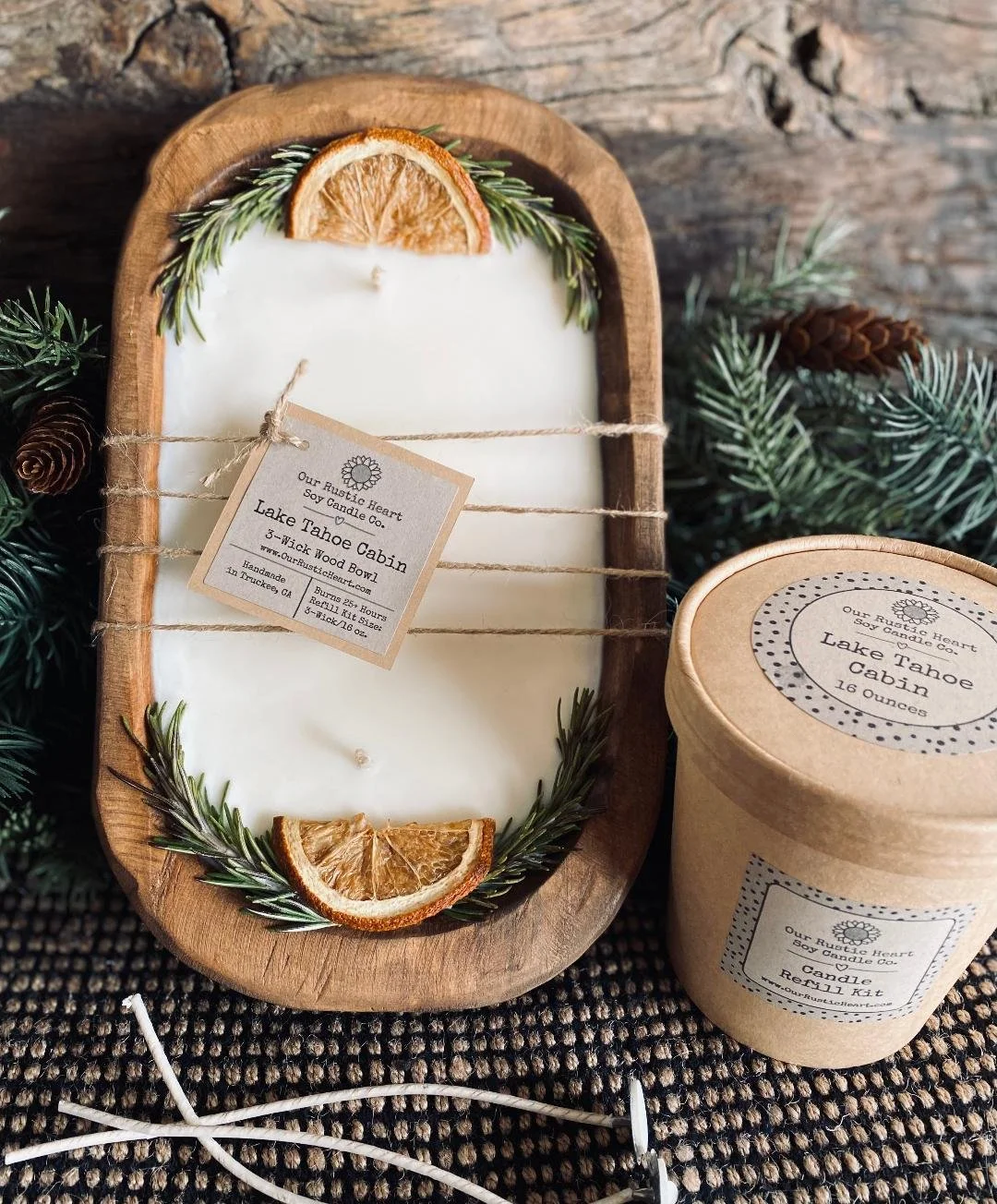 Rustic Refillable Custom Refillable Candles — Our Rustic Heart Candle Co.