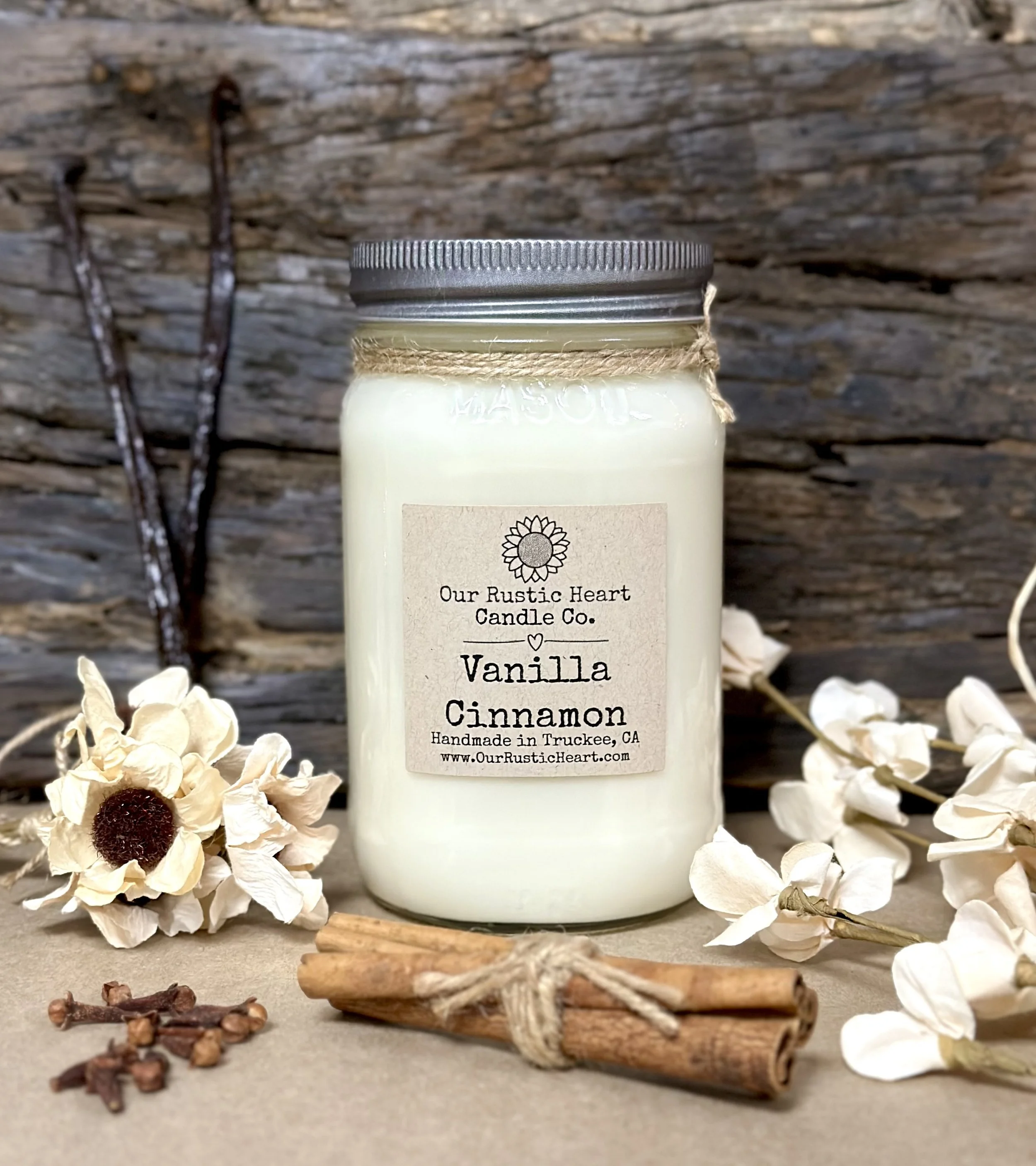 rustic handmade soy candles, eco friendly soy candles, natural candles, farmhouse candles, refillable candles, Lake Tahoe candles