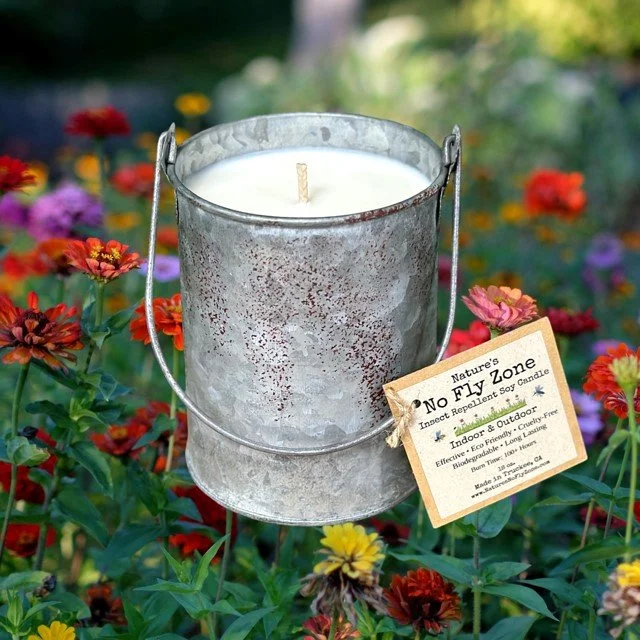 Nature's No Fly Zone Insect Repellent Refillable Farmhouse Candle w/Handle