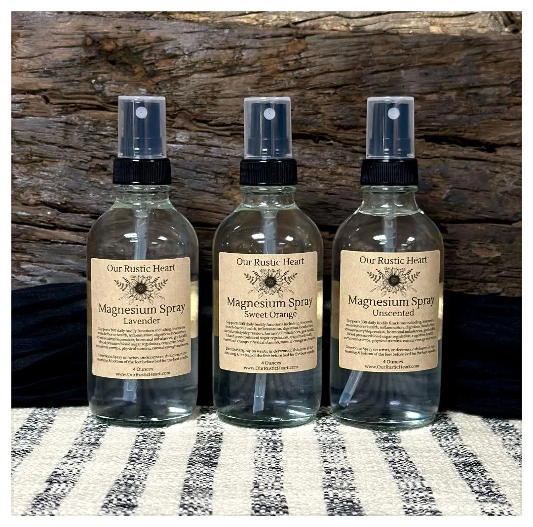 Magnesium Sprays, handcrafted magnesium sprays, organic magnesium sprays, transdermal magnesium, wellness, sprays