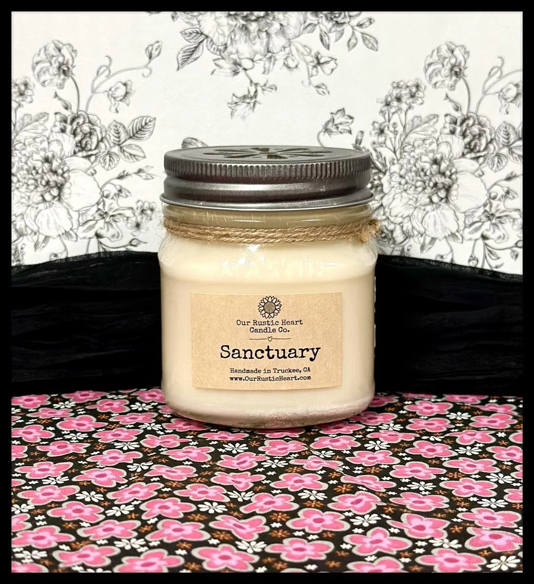 farmhouse candles, rustic candles, eco friendly candles, refillable candles, handmade candles, non toxic candles, clean burning candles, Our Rustic Heart