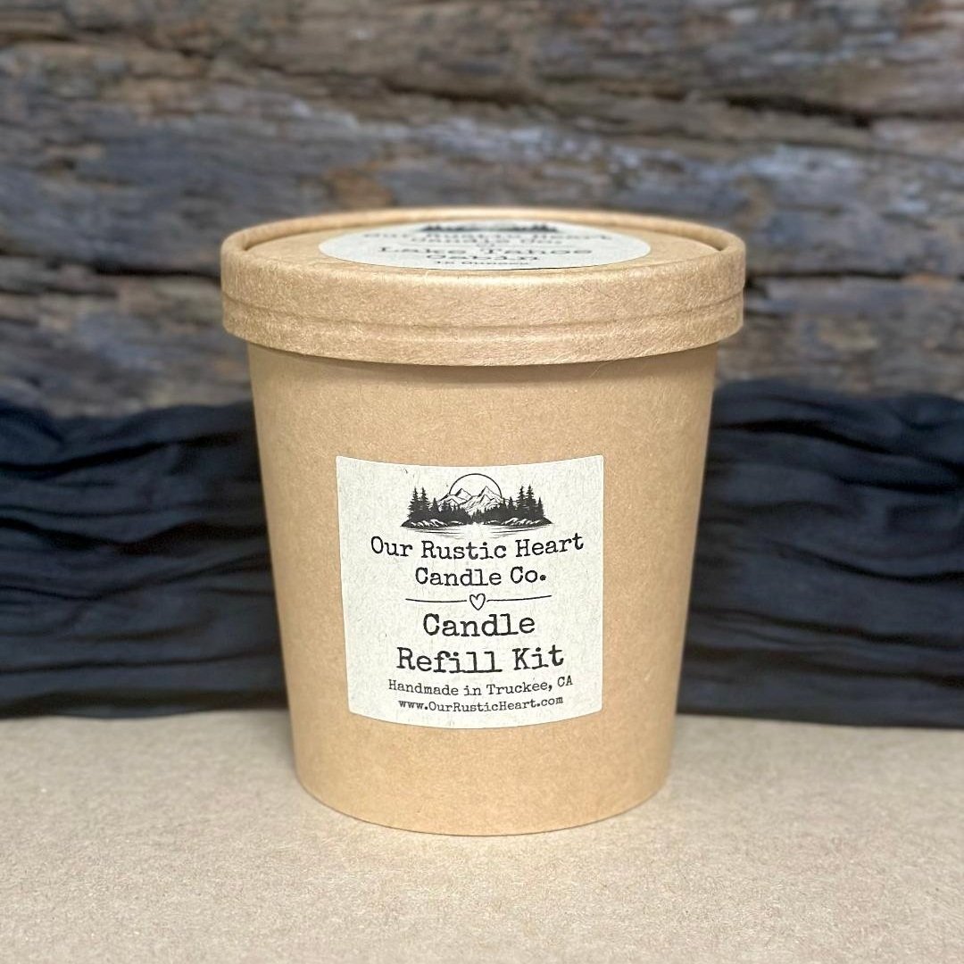 Lake Tahoe Candle Refill Kit, Candle Refill Kits, easy, fun. DIY, candle, refills, eco friendly candles, Our Rustic Heart, Lake Tahoe candles
