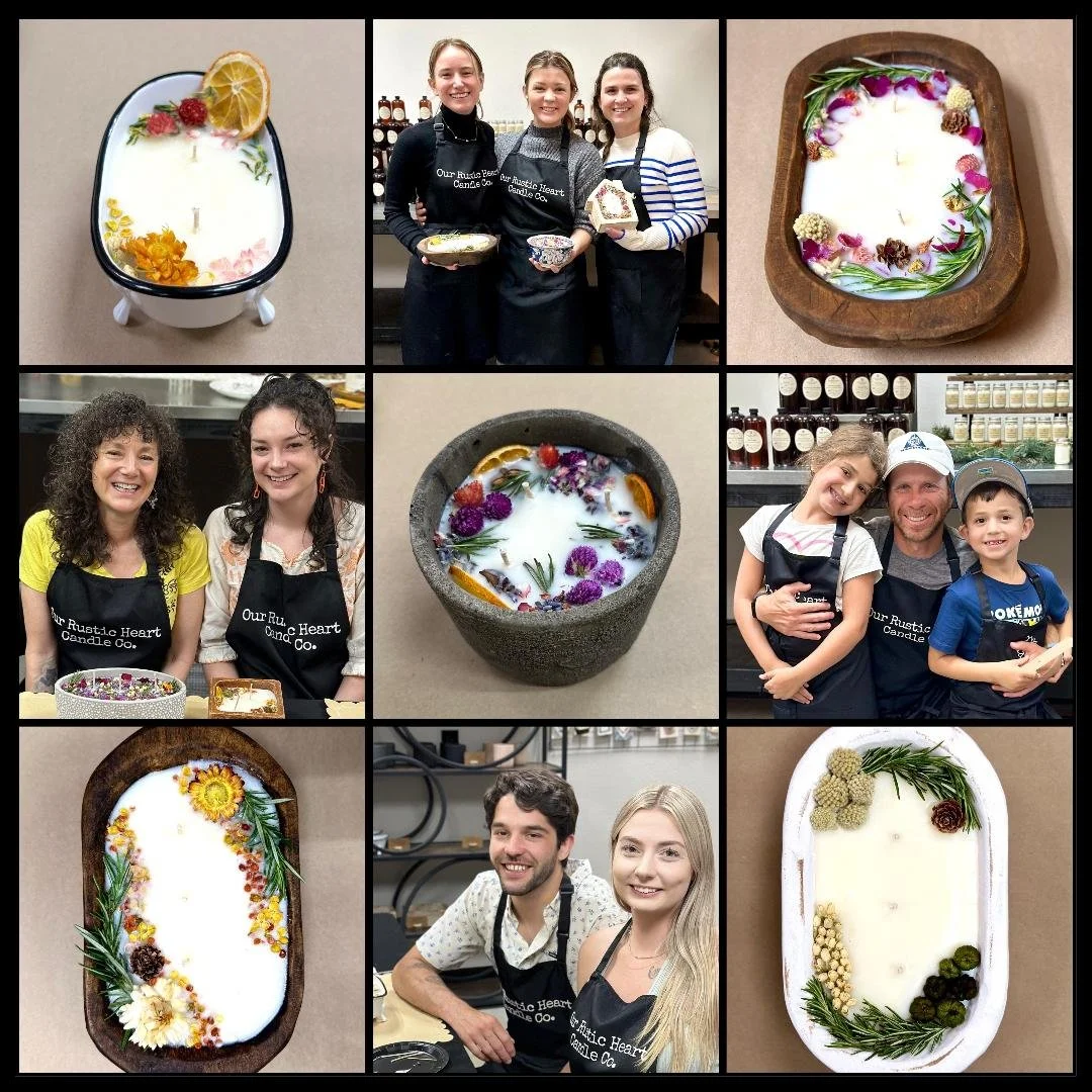 mother's day, candle making class, fun mother's day activities, Lake Tahoe, Truckee, Mother's day gifts, handmade, fun, Our Rustic Heart Candle co.