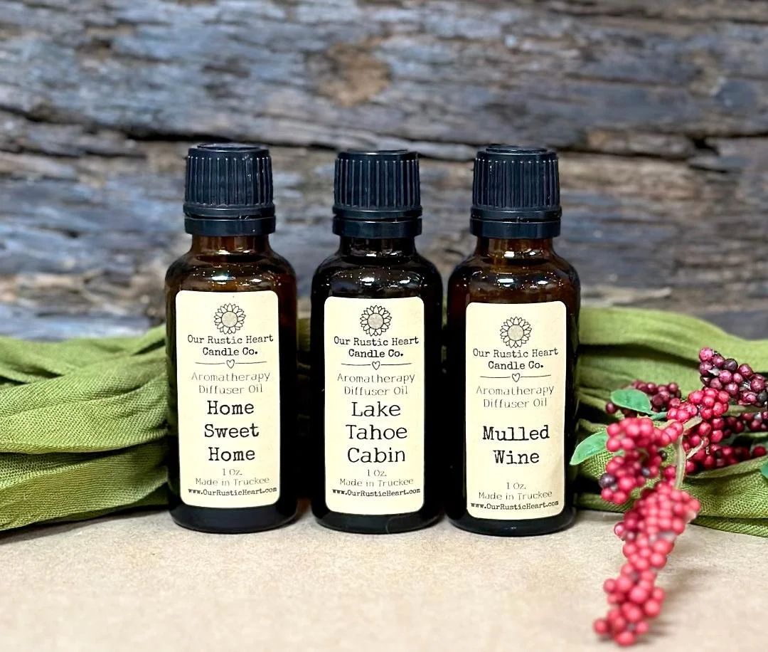 diffuser oils, non-toxic, long lasting, eco friendly, home, office, best, dropper, aromatherapy, clean, fresh, our rustic heart, bundle, lake tahoe, truckee