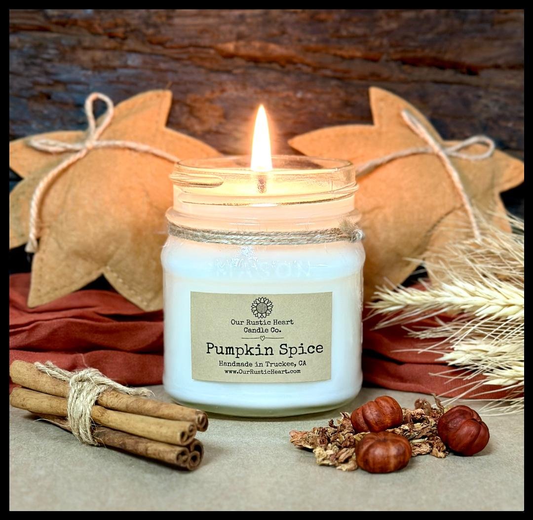 rustic fall candles, fall farmhouse candles, fall soy candles, handmade fall candle gifts, natural fall candles, best fall candles, non toxic fall candles, long lasting fall candles