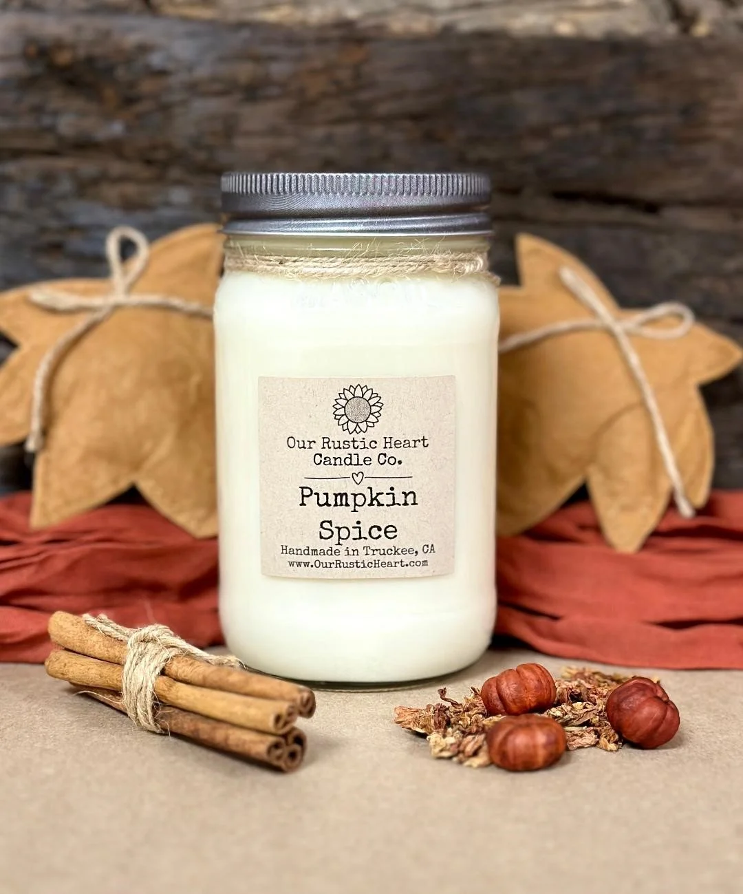 rustic handmade soy candles, fall candles, cozy candles, fall soy candles, eco friendly soy candles, natural candles, farmhouse candles, refillable candles, Lake Tahoe candles