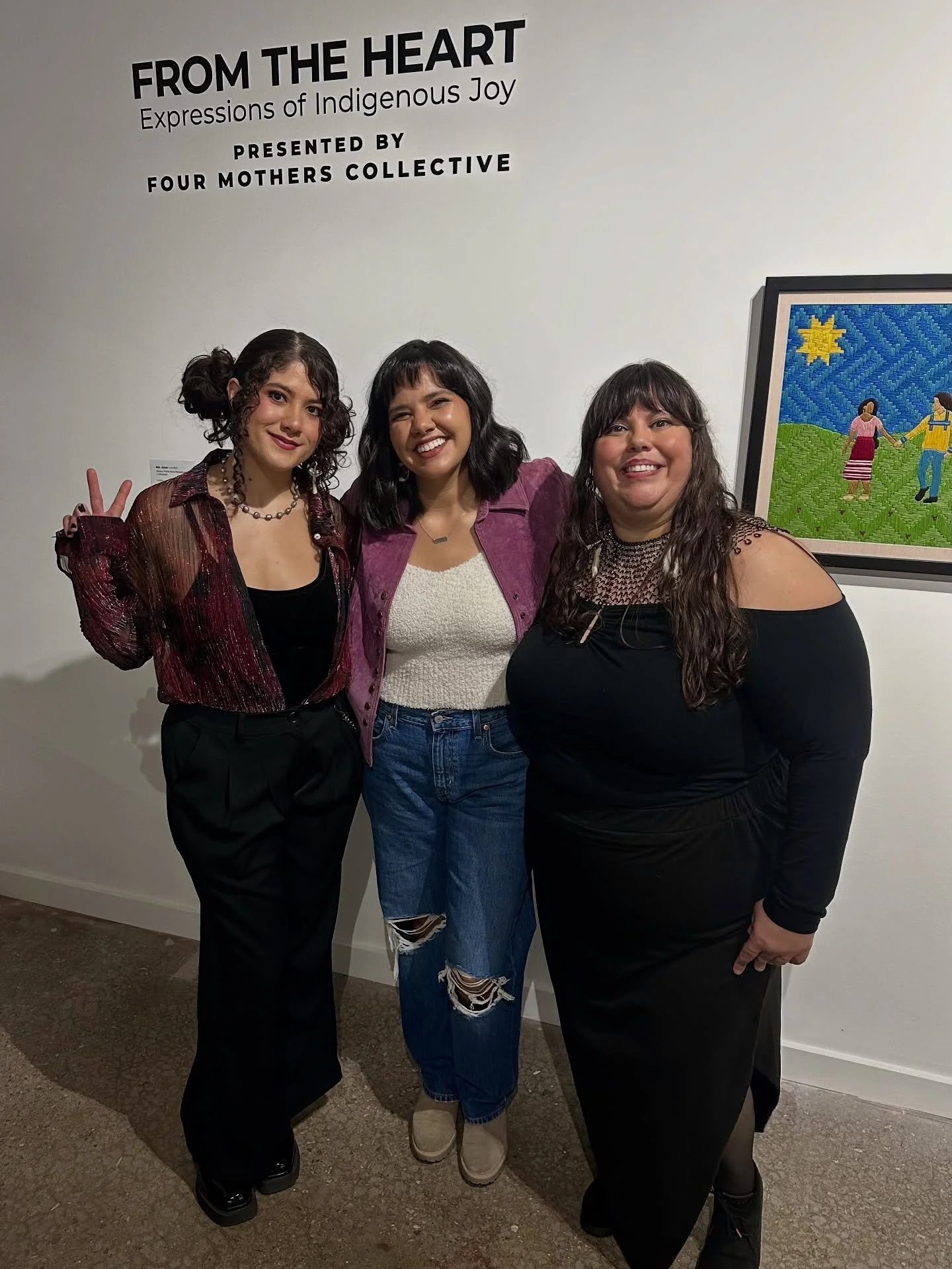 &ldquo;From the Heart: Expressions of Indigenous Joy,&rdquo; is now on view @positivespace_tul through Nov 29th! Snapped this cute picture with co-curators @tvlse_studios and @milky.creates at tonight&rsquo;s opening. Big hugs to everyone involved in
