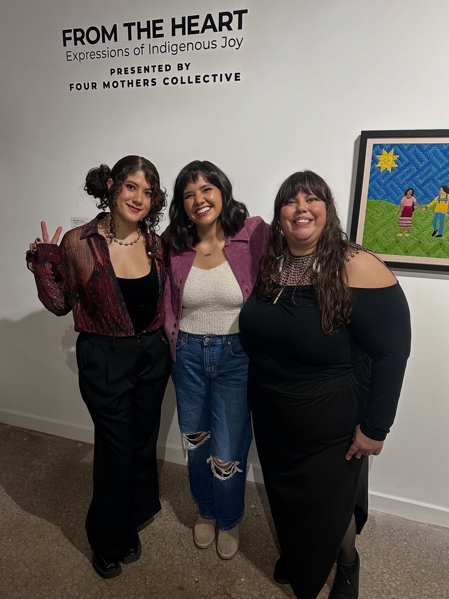 &ldquo;From the Heart: Expressions of Indigenous Joy,&rdquo; is now on view @positivespace_tul through Nov 29th! Snapped this cute picture with co-curators @tvlse_studios and @milky.creates at tonight&rsquo;s opening. Big hugs to everyone involved in
