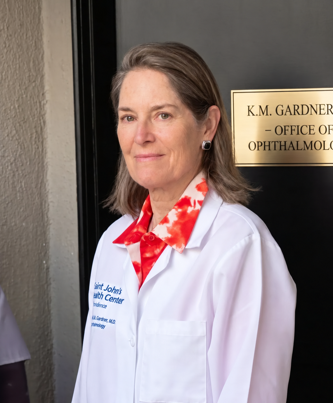 Dr. Kathryn M. Gardner outside her ophthalmology practice in Santa Monica