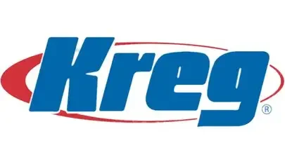 Kreg logo with blue text and red swoosh