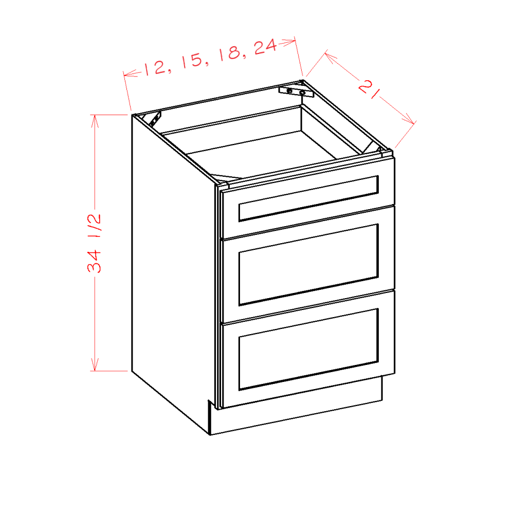 SB Vanity Drawer Base 18"W