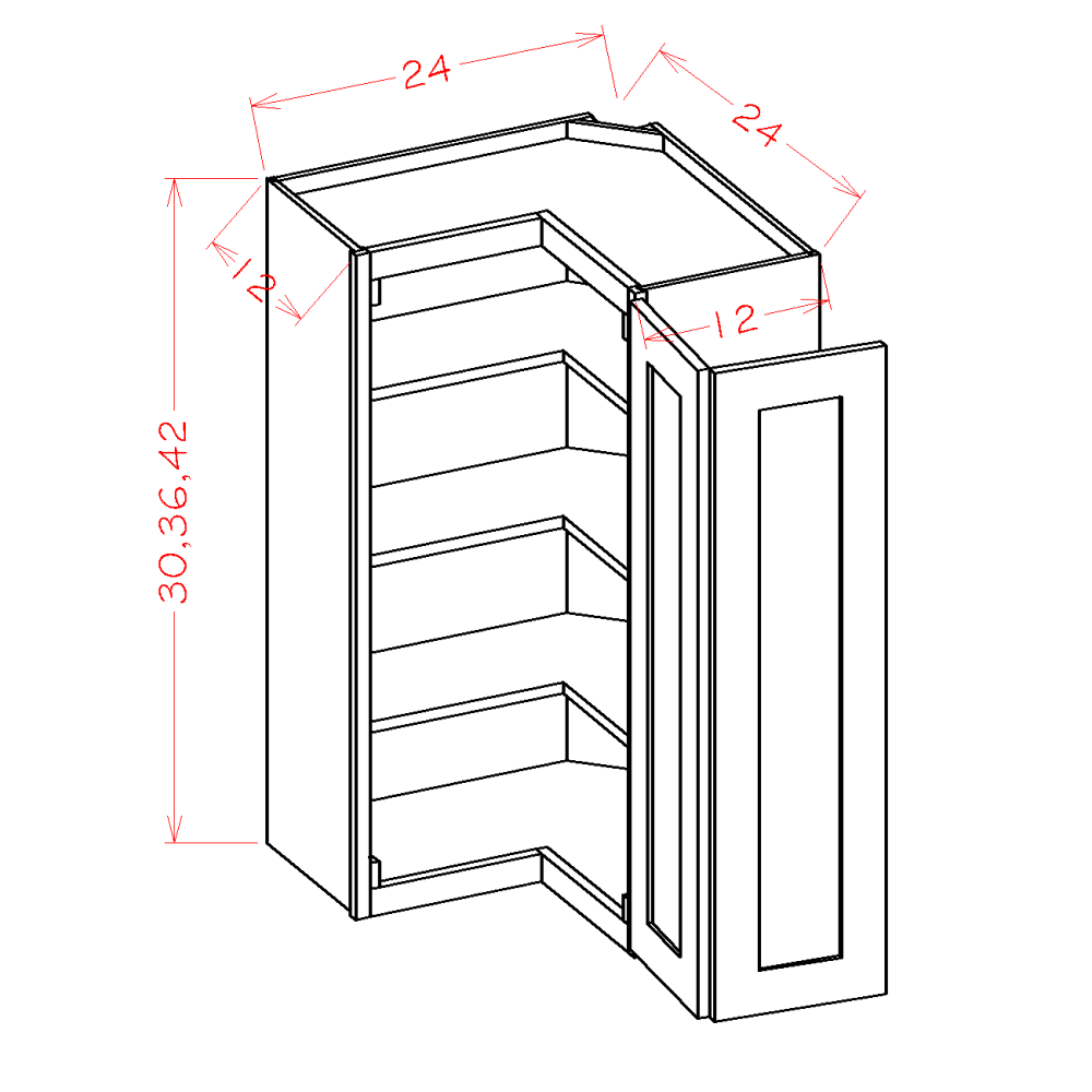 SD 30"H Wall Easy Reach Cabinets 24"W