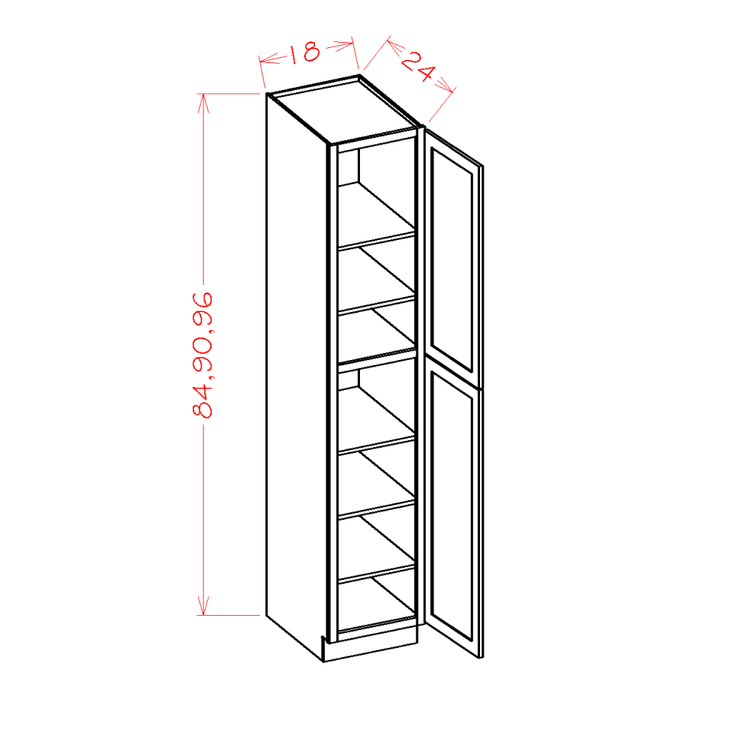 OW 84"H Two Door Utility Cabinets 18"W