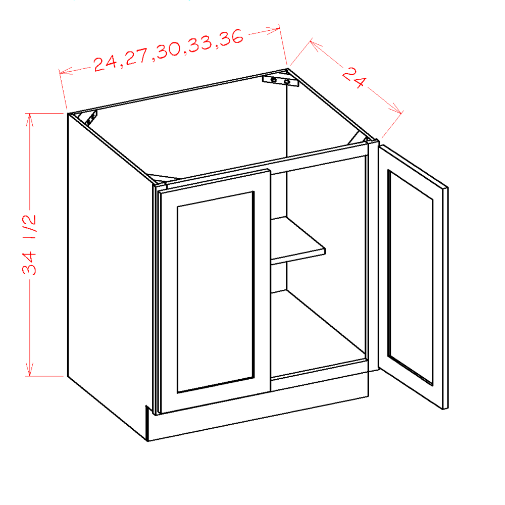 SD Double Full Height Door Base 30"W