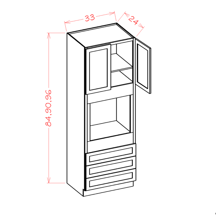 OW 84"H Oven Cabinets 33"W