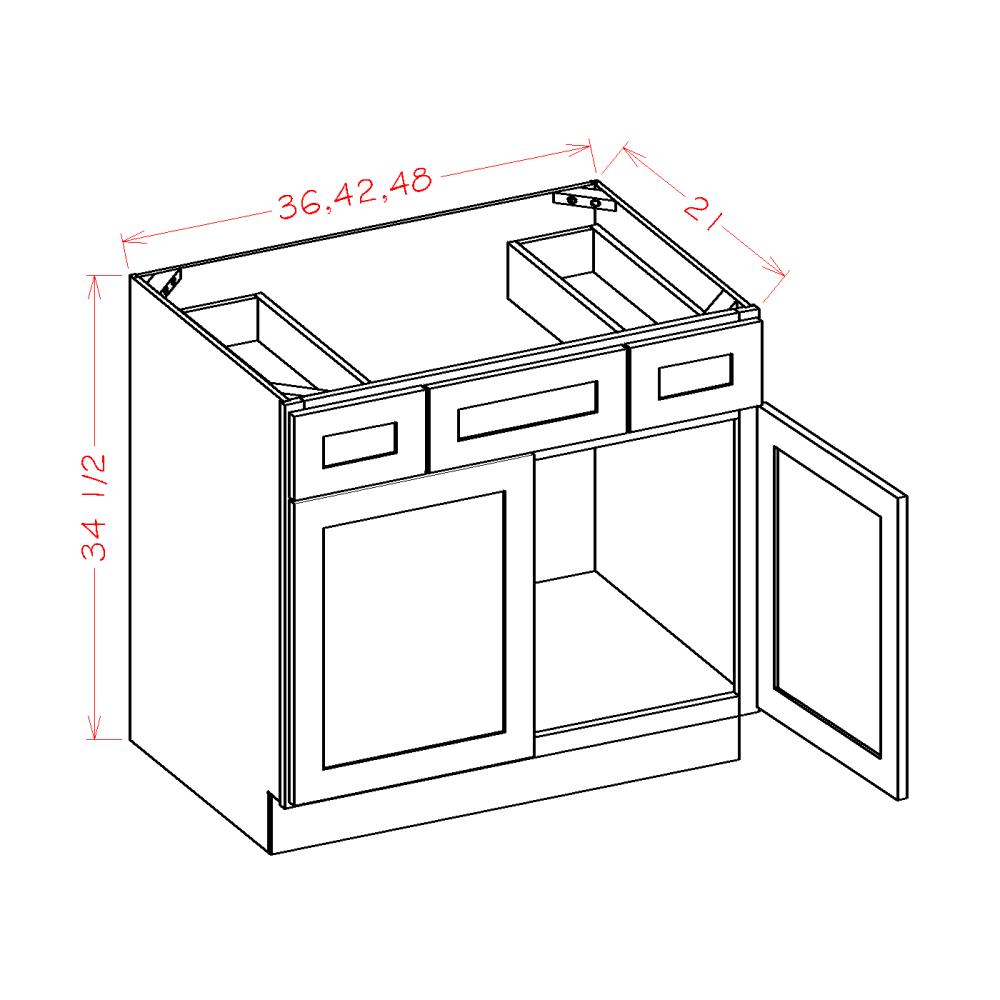 SW Vanity Combo Base 36"W