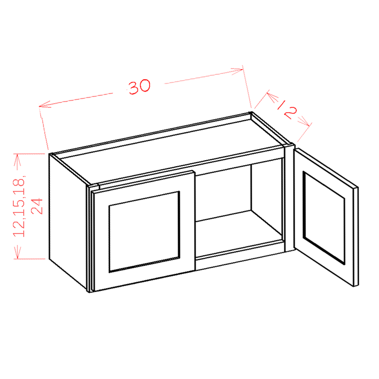 OW 24" High Bridge Cabinets 30"W