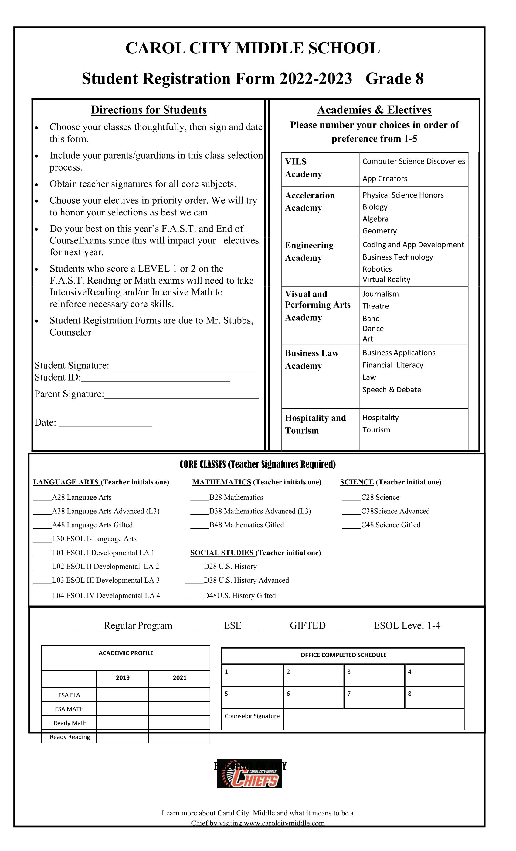 Curriculum Bulletin — Carol City Middle