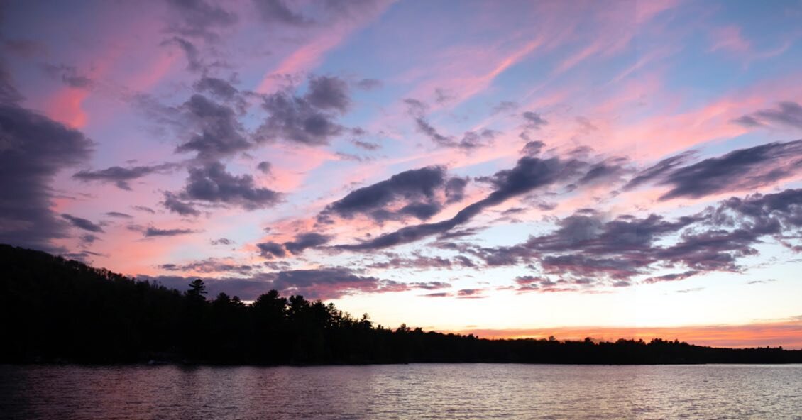 I made a not so great pano of the sunset over Katahdin last night. But it still captured the colors so I thought I&rsquo;d share ✨