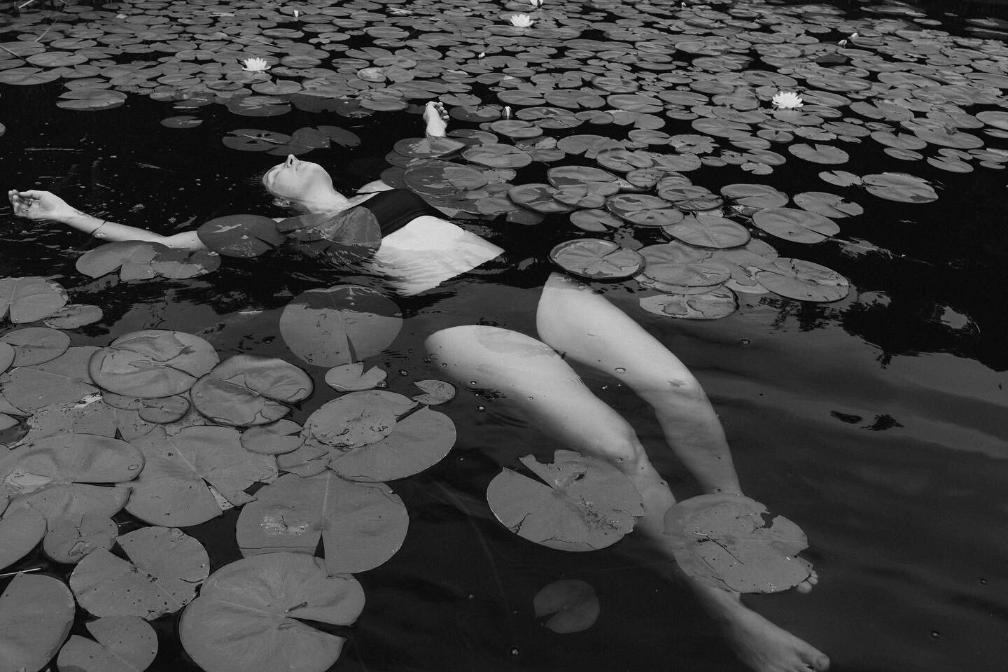 Mentally, I&rsquo;m here. 

Floating in the lily pads at my friend Gabe&rsquo;s pond. 

Captured by the talented @roxannedukephotog 

Can&rsquo;t wait to share more of this shoot. 

And holy heck, I am excited to be heading back to the land tomorrow.