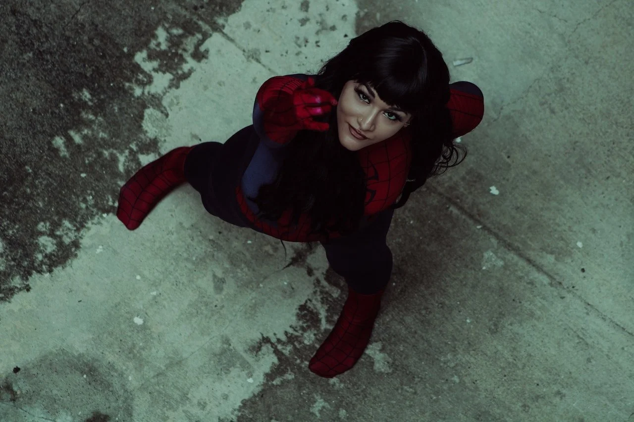 Woman in Spider man costume
