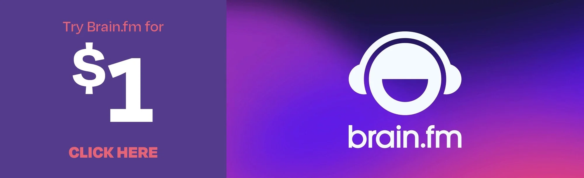 Brain.fm refer a friend promo. $1 for a month